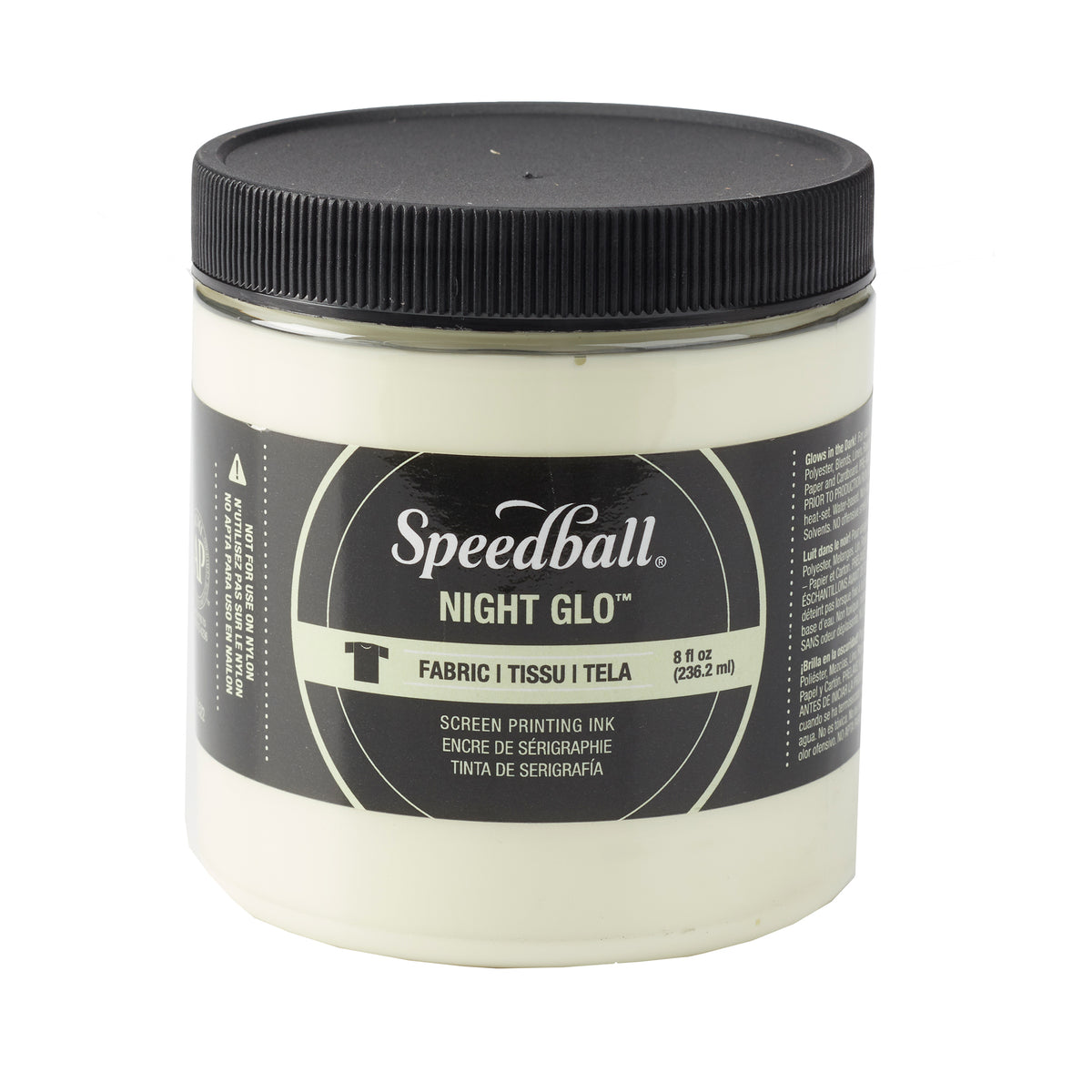 FABRIC SCREEN INK 8oz NIGHT GLO WHITE