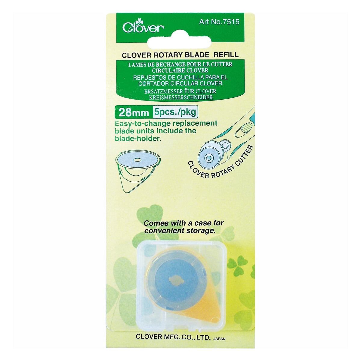 CLOVER ROTARY CUTTER BLADE REFILL 28mm 5-PACK