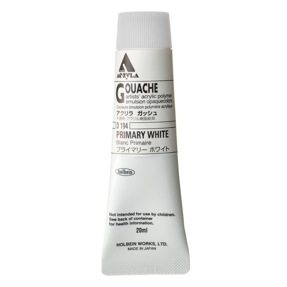 ACRYLA GOUACHE 20ML PRIMARY WHITE