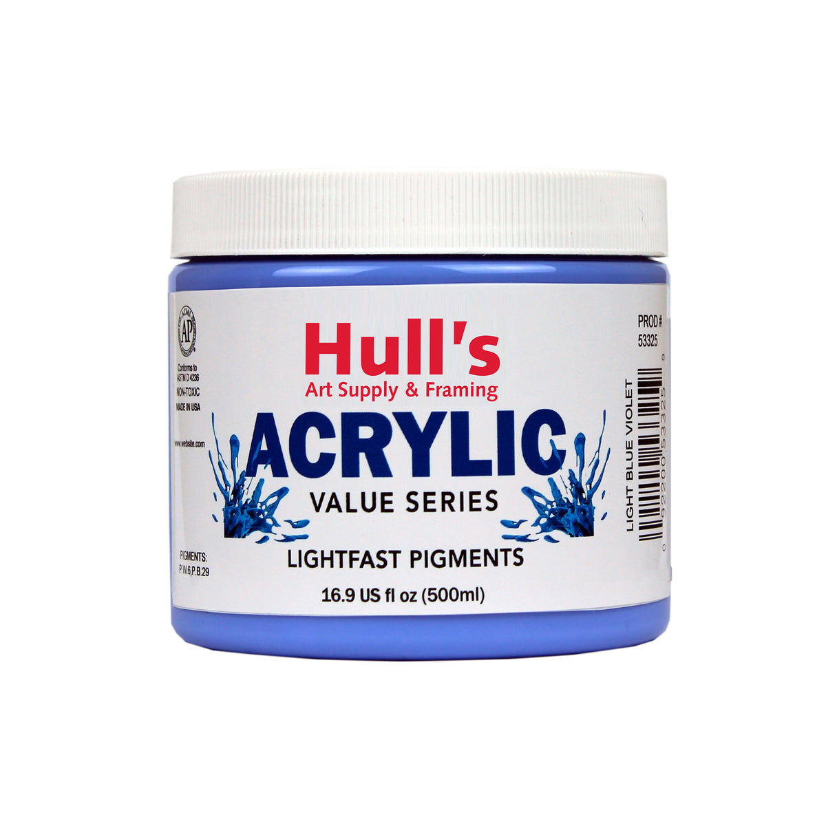 HULLS ACRYLIC 16oz JAR LIGHT BLUE VIOLET