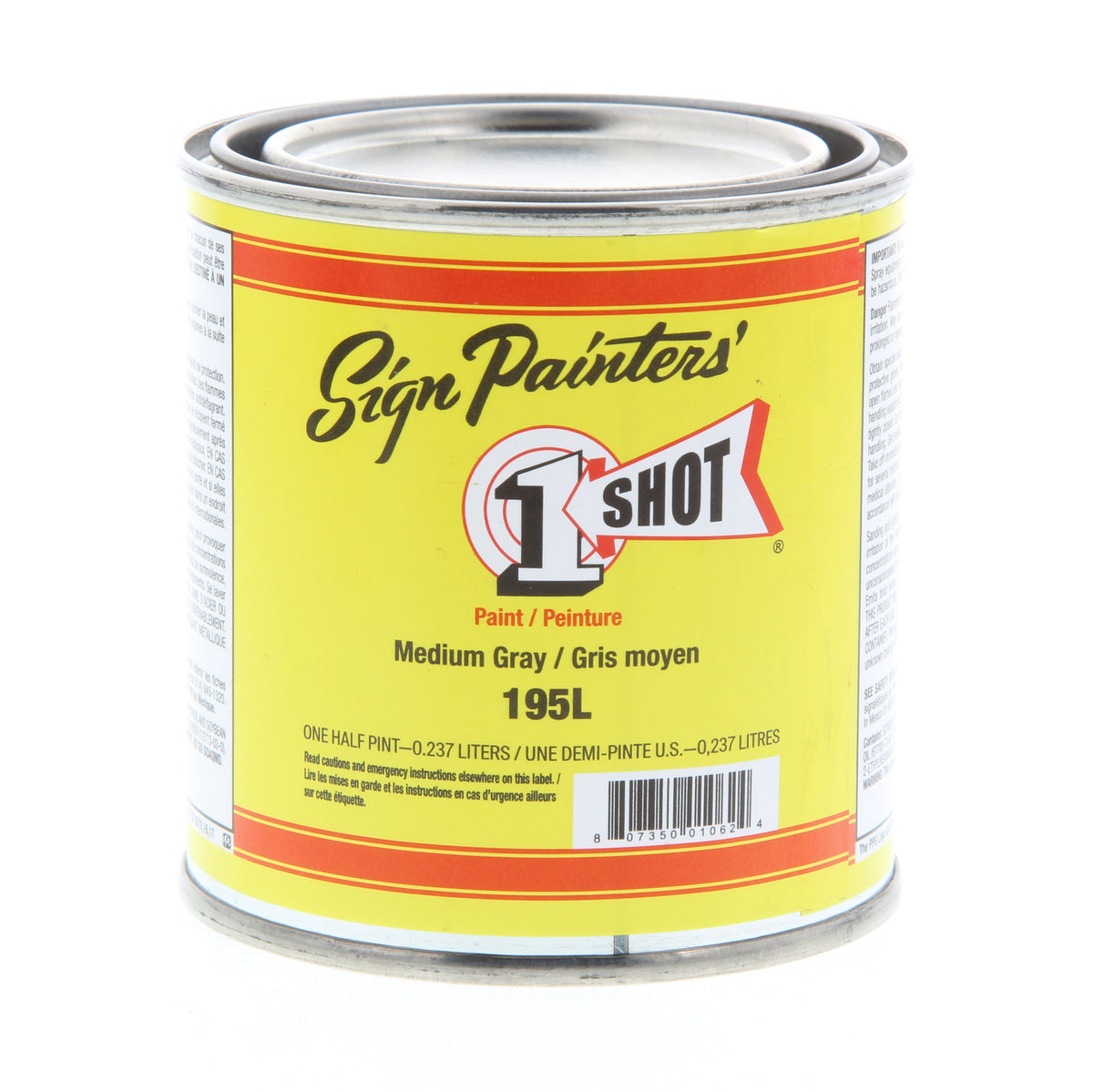 1 SHOT LETTERING ENAMEL MEDIUM GREY 8oz