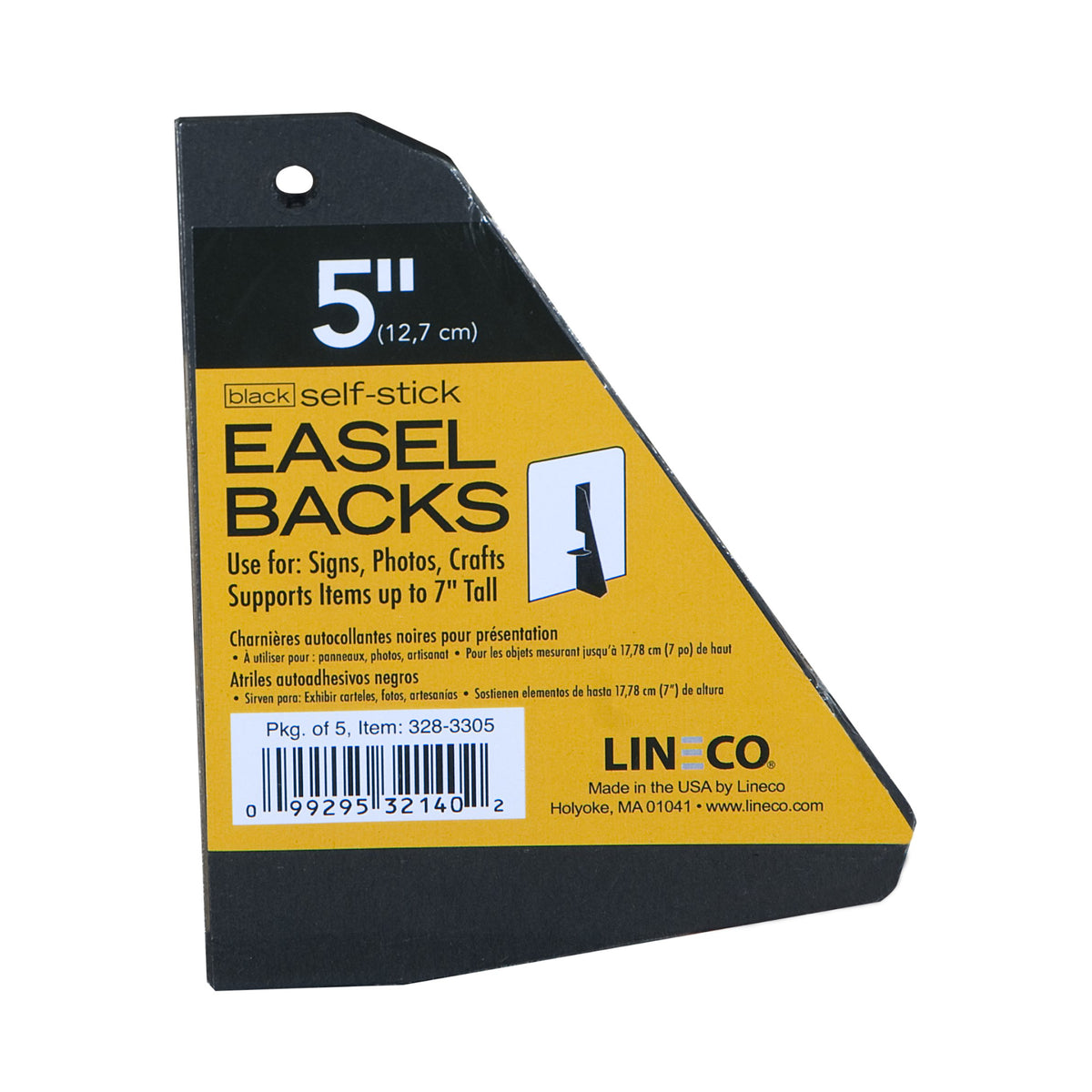 SELF-STICK EASEL BACK 5PK BLACK 5&#39;&#39;