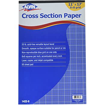 ALVIN QUADRILLE PAPER 8X8 GRID 11X17 50 SHEET PAD - Hull's Art Supply ...