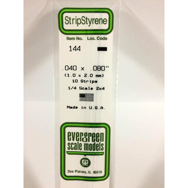 POLYSTYRENE STRIP OPAQUE WHITE  .040 X .080 x 14&#39;&#39;