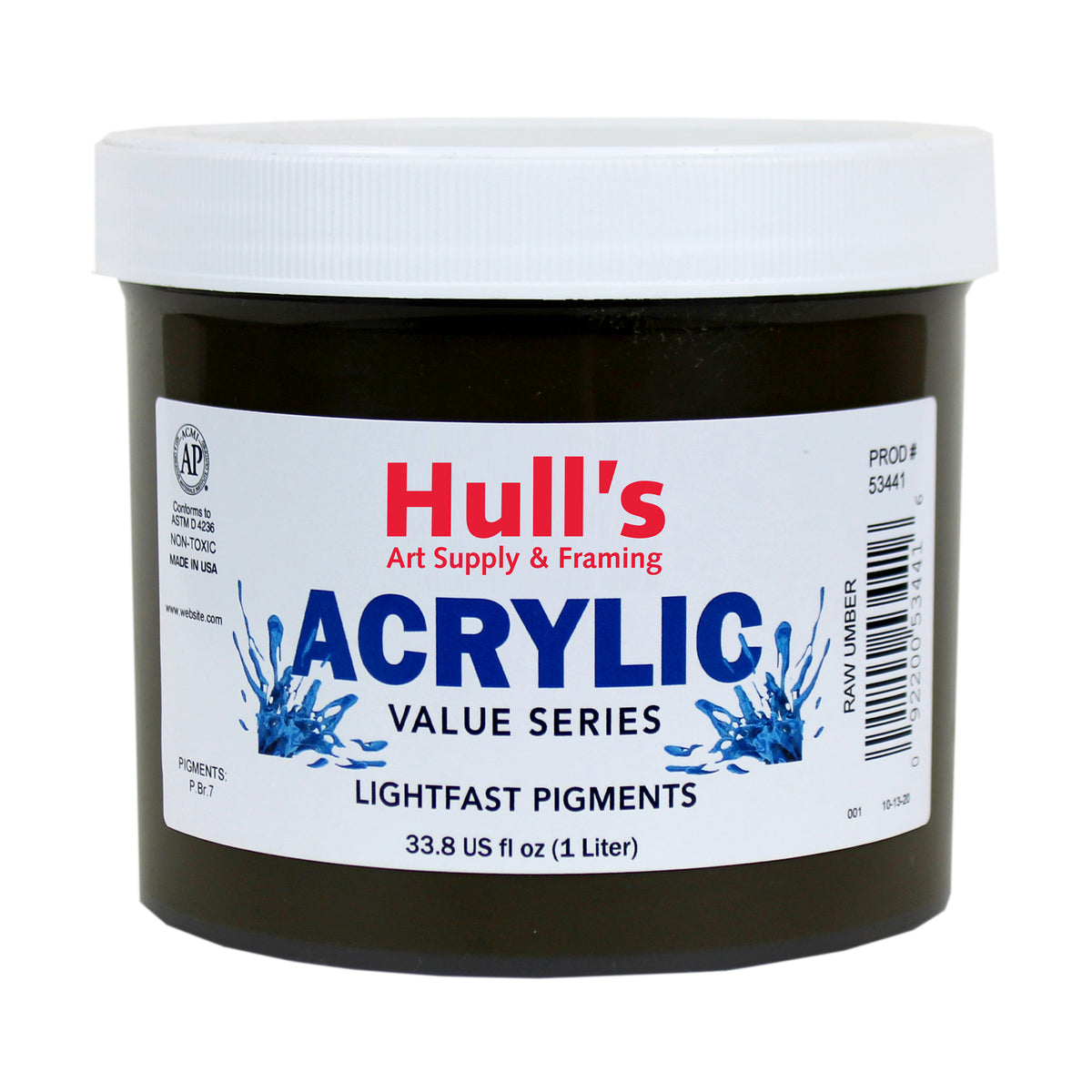 HULLS ACRYLIC 32oz JAR RAW UMBER