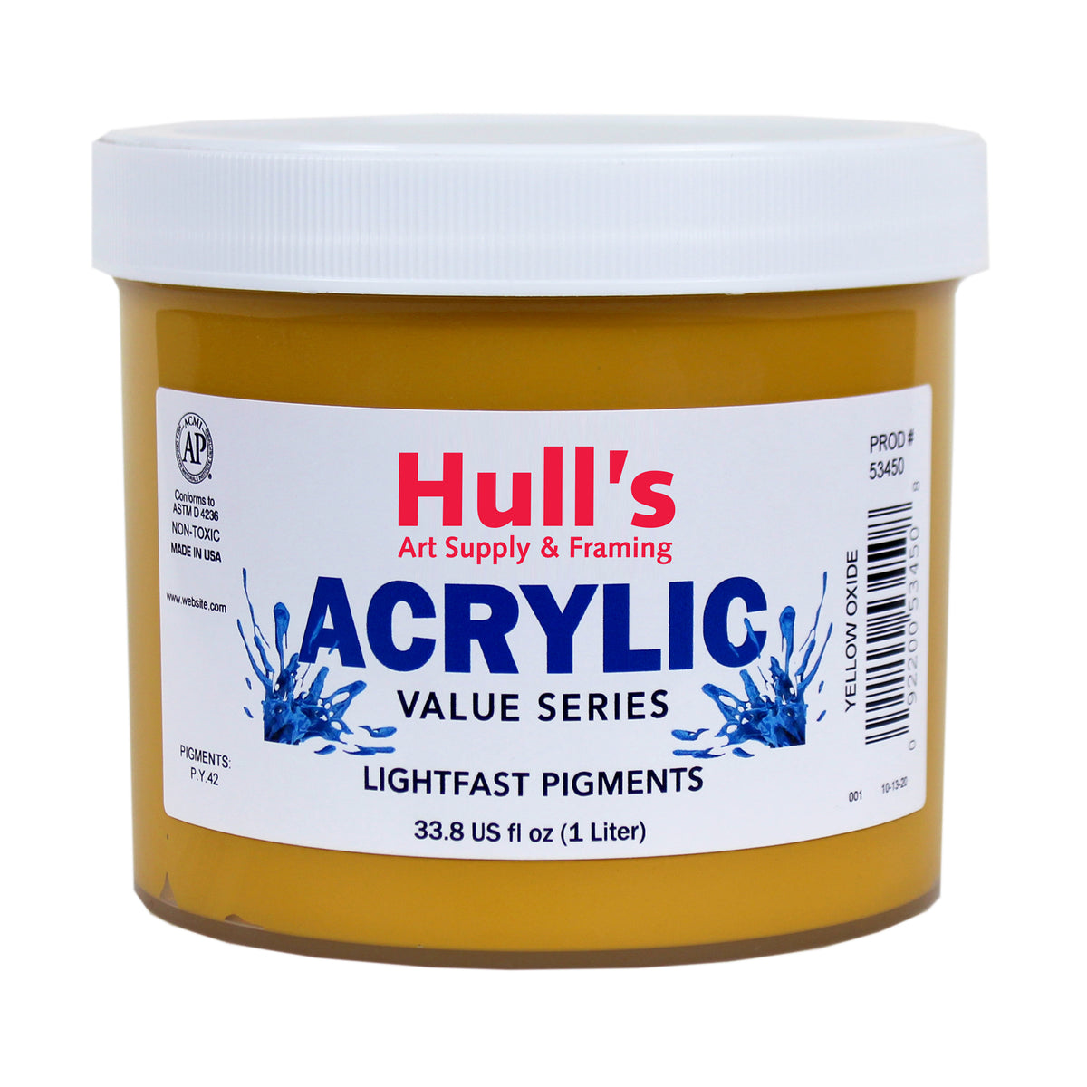 HULLS ACRYLIC 32oz JAR YELLOW OXIDE