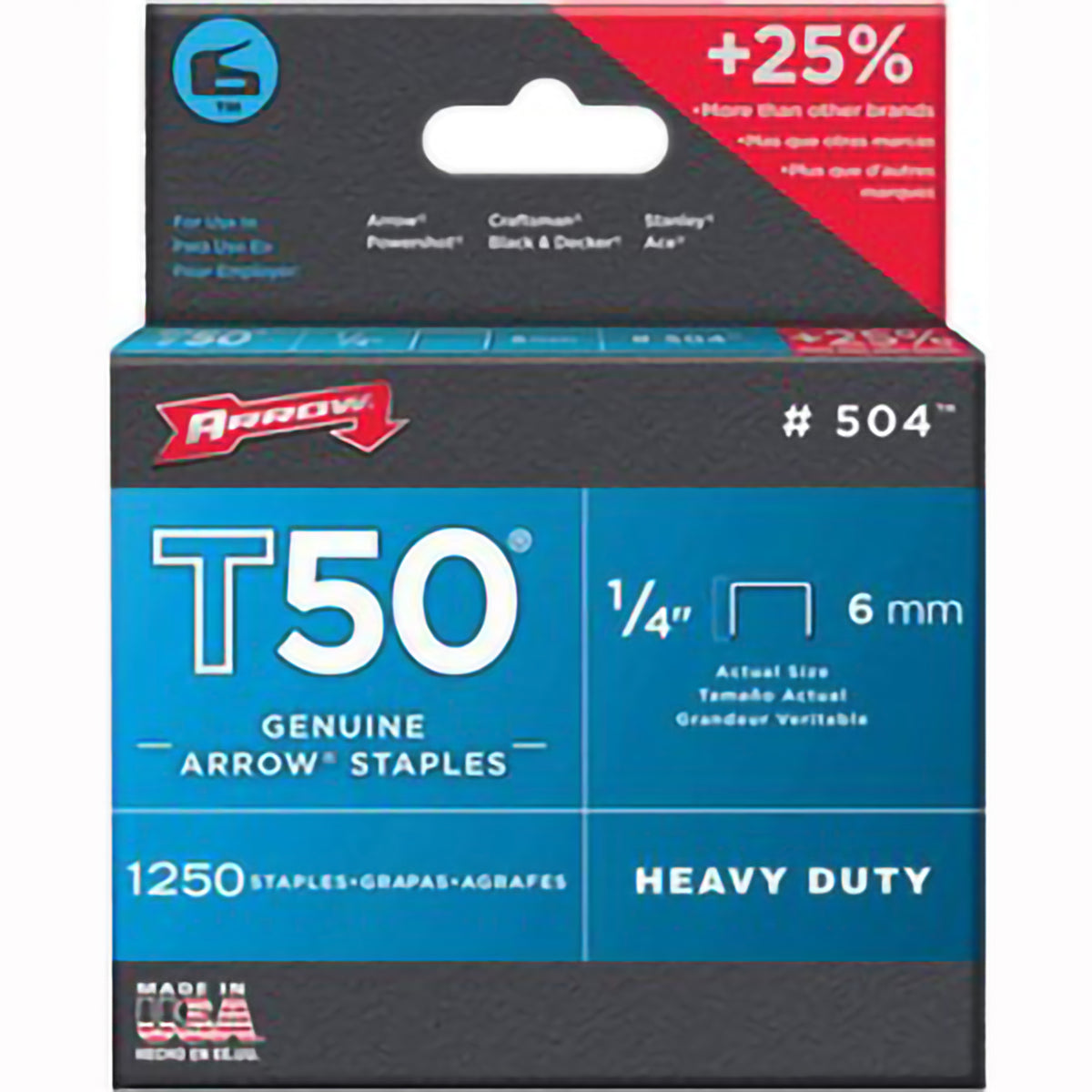 ARROW T-50 STAPLES 1/4&quot;