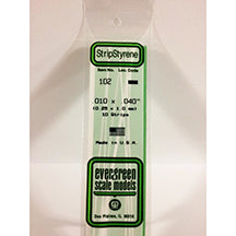 POLYSTYRENE STRIP OPAQUE WHITE .010X .040 x 14&#39;&#39;