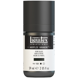 LIQUITEX ACRYLIC GOUACHE 59ml JAR IVORY BLACK