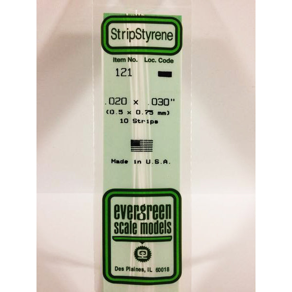 POLYSTYRENE STRIP OPAQUE WHITE .020 X .030 x 14&#39;&#39;