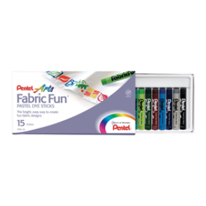 PENTEL FABRIC FUN DYE STICKS SET/15