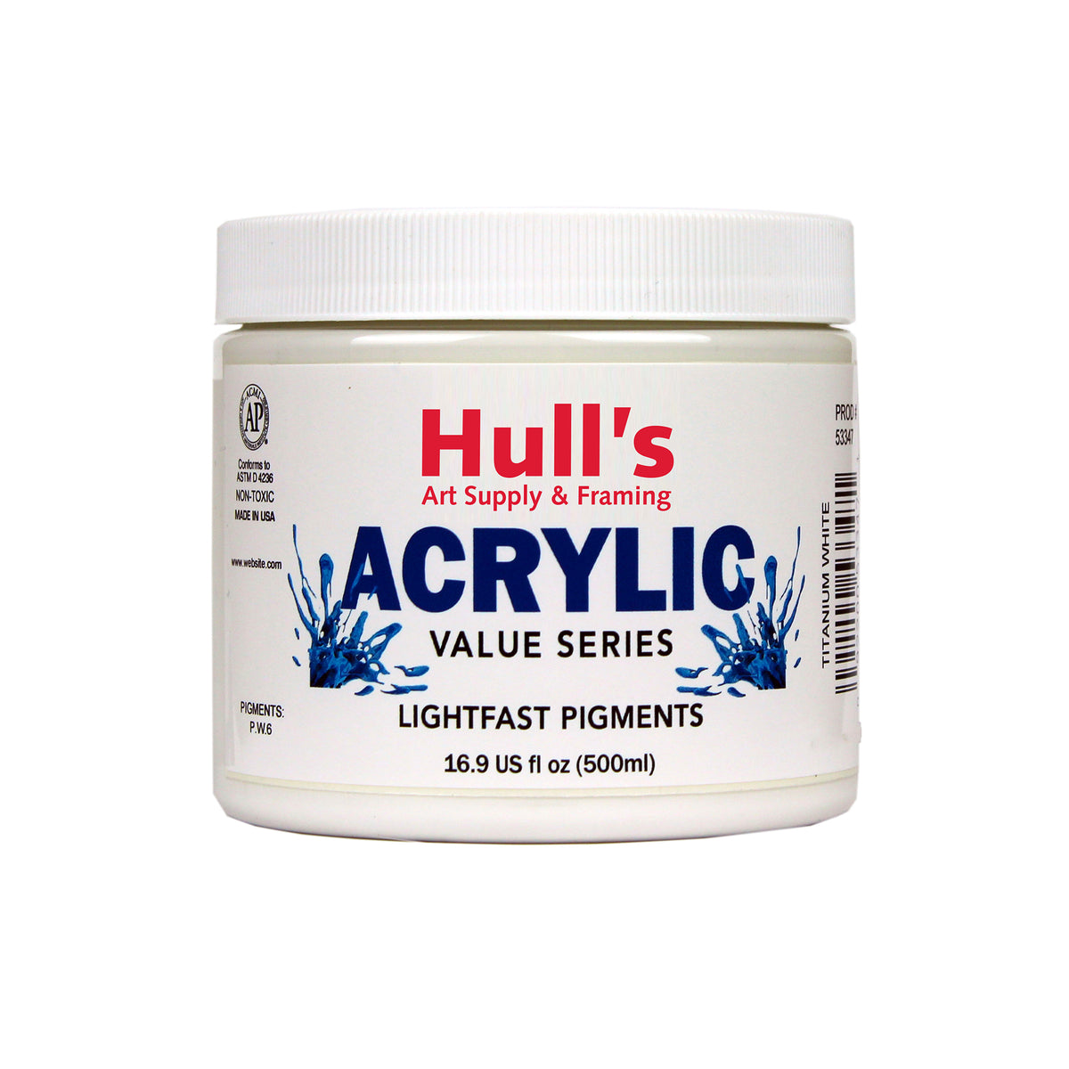 HULLS ACRYLIC 16oz JAR TITANIUM WHITE