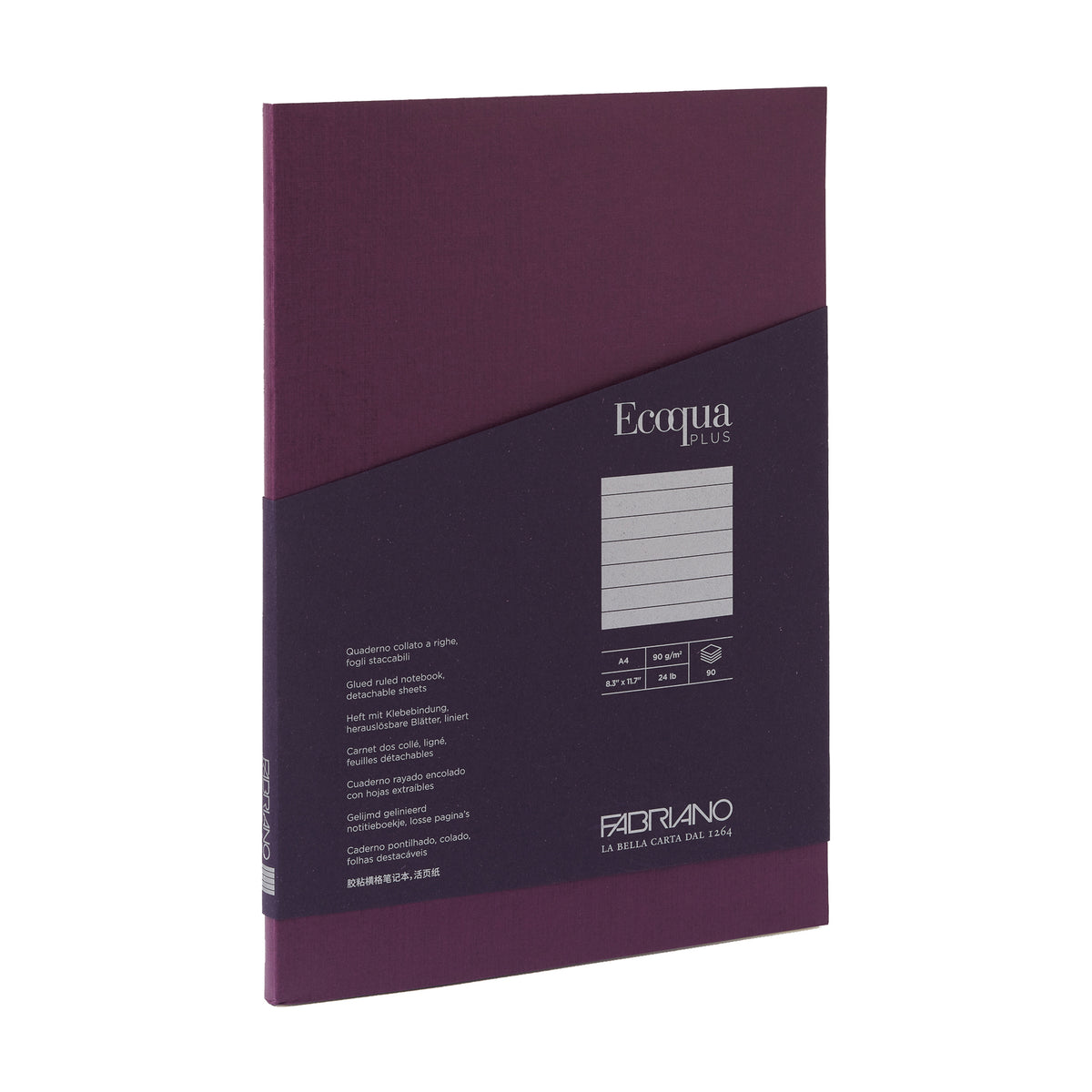 ECOQUA PLUS GLUE-BOUND A4 LINED WINE