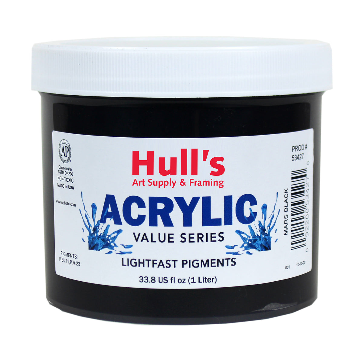 HULLS ACRYLIC 32oz JAR MARS BLACK