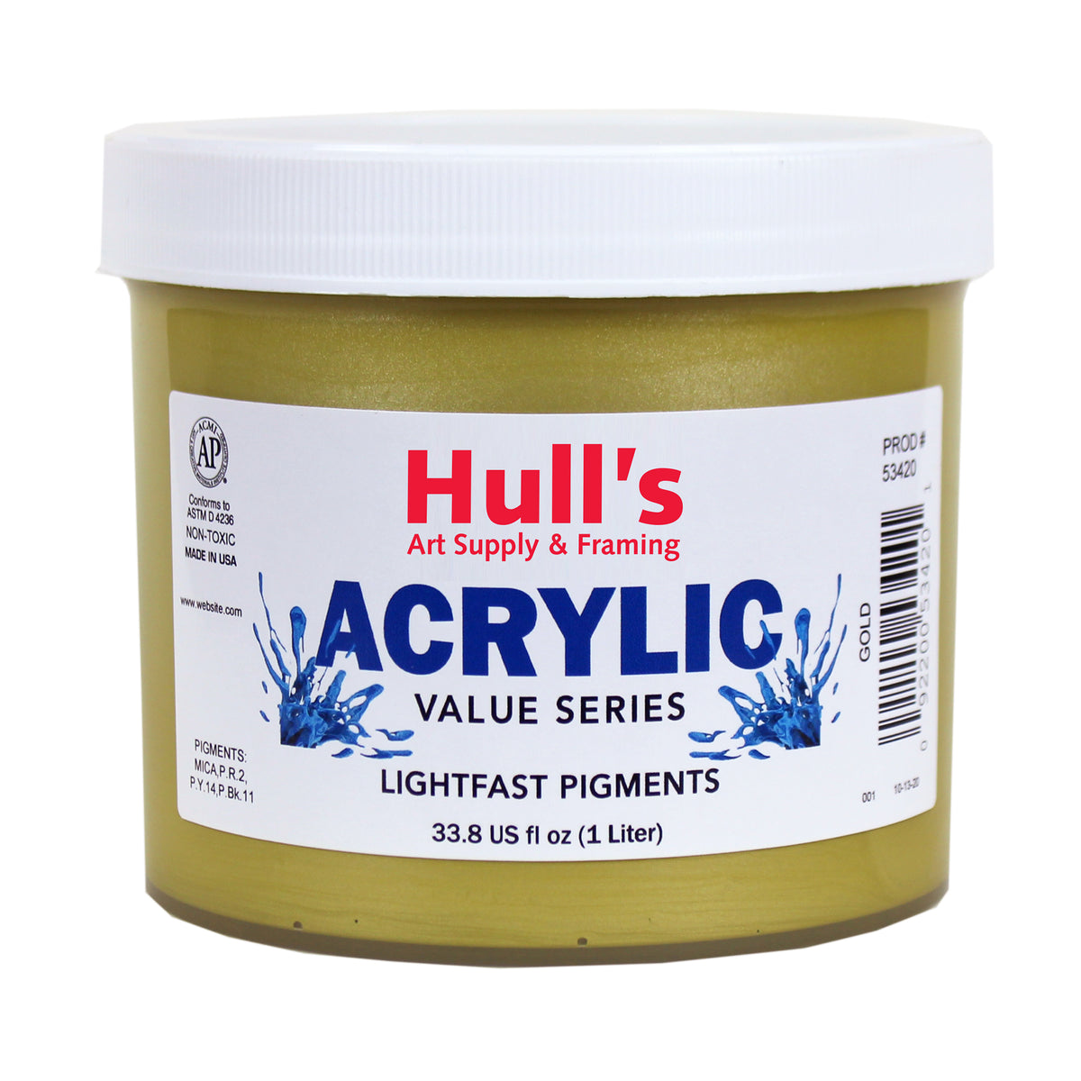 HULLS ACRYLIC 32oz JAR GOLD