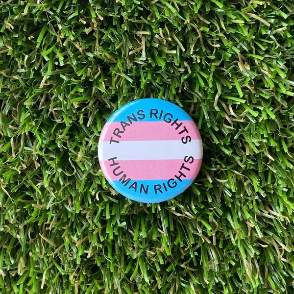 DDD BUTTON PIN - TRANS RIGHTS - Hull's Art Supply & Framing