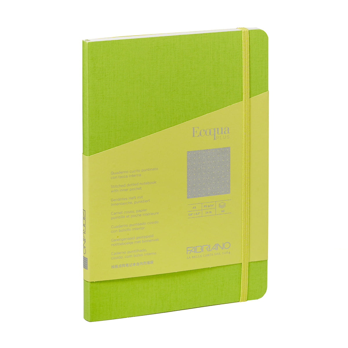 ECOQUA PLUS STITCH-BOUND A5 DOTTED LIME