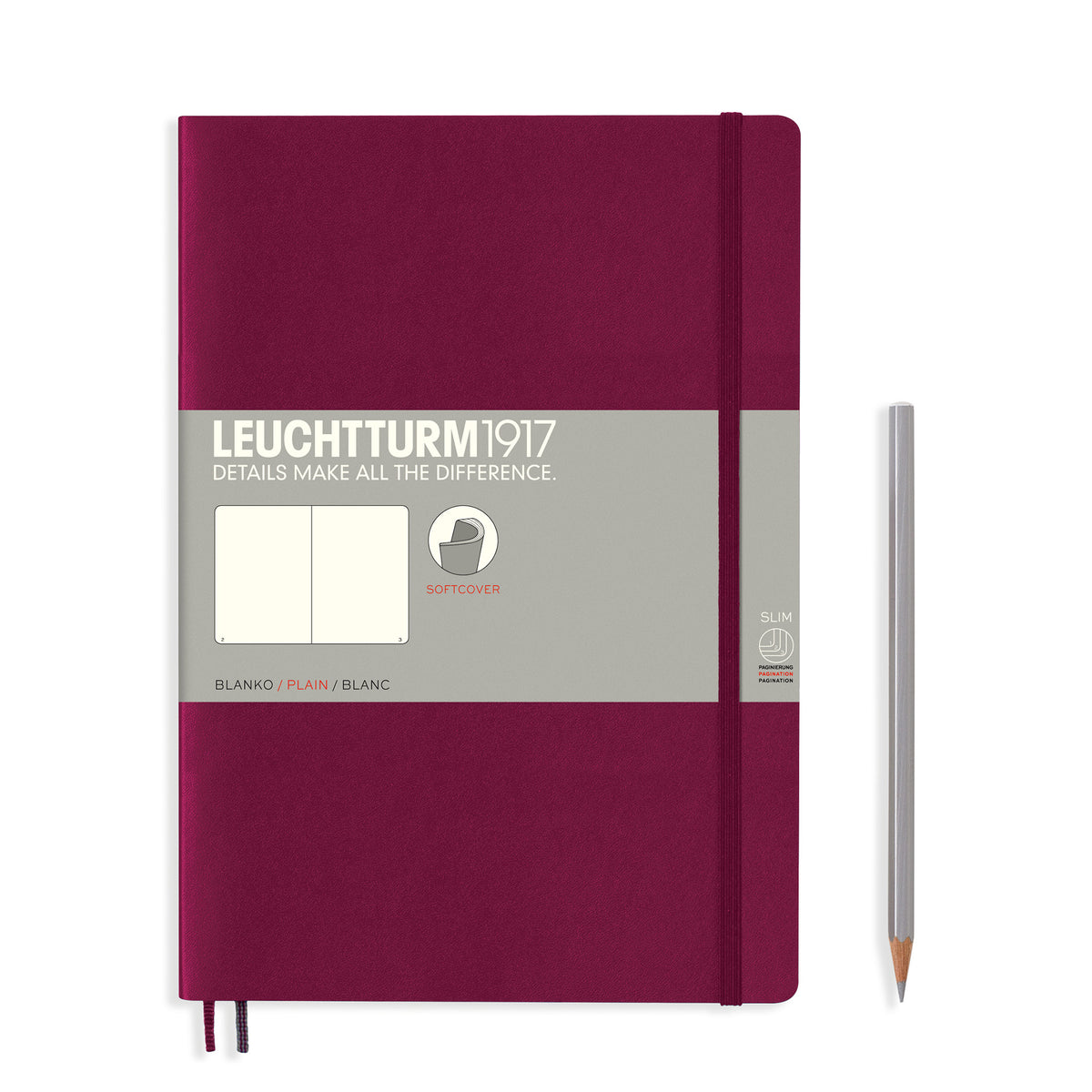 SOFTCOVER B6+ NOTEBOOK PLAIN PORT RED