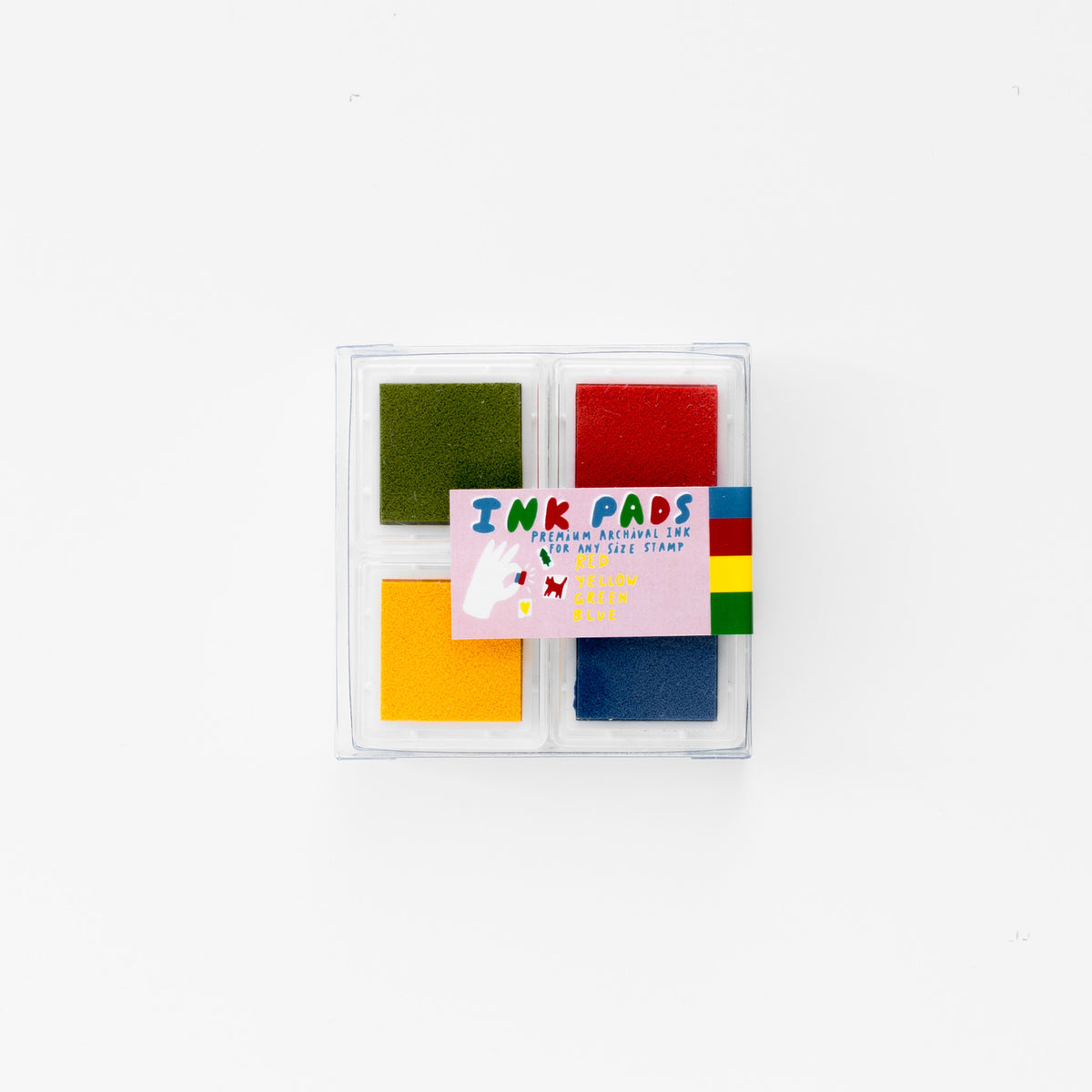 INK STAMP PAD PRIMARY SET/4