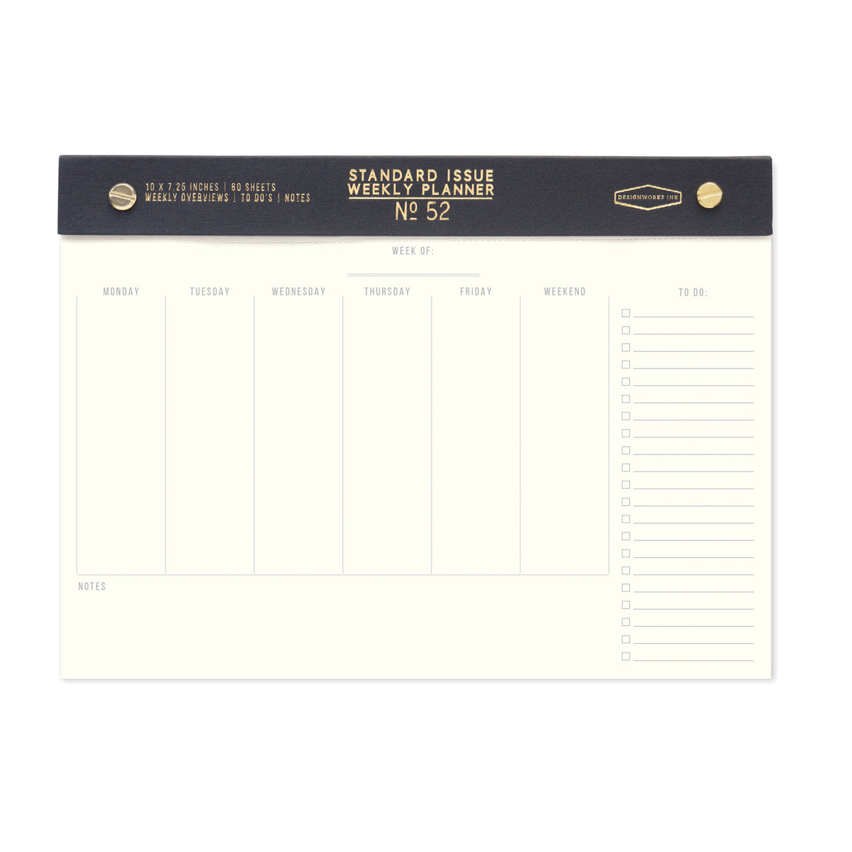 STANDARD ISSUE WEEKLY DESK PLANNER