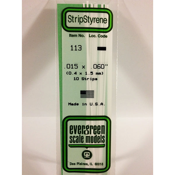 POLYSTYRENE STRIP OPAQUE WHITE .015 X .060 x 14&#39;&#39;