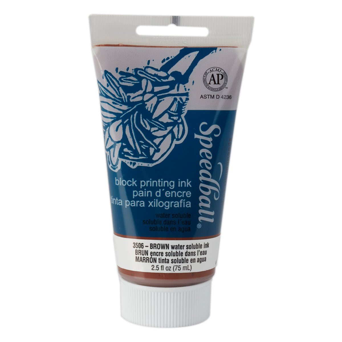 WATER-SOLUBLE BLOCK PRINTING INK 2.5oz BROWN