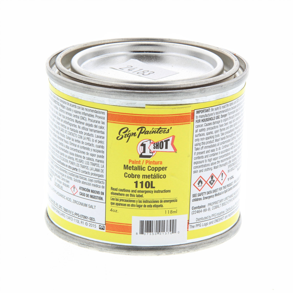 1 SHOT LETTERING ENAMEL METALLIC COPPER 4oz