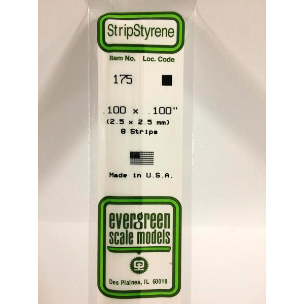 POLYSTYRENE STRIP OPAQUE WHITE .100 x .100 x 14&quot;