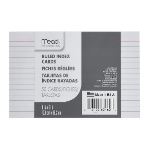 MEAD RULED INDEX CARDS 4&#39;&#39;X6&#39;&#39;