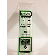 POLYSTYRENE STRIP OPAQUE WHITE .010 X .080 x 14&#39;&#39;