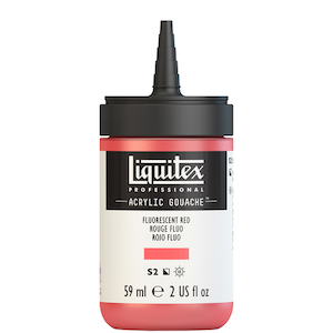 LIQUITEX ACRYLIC GOUACHE 59ml JAR FLUORESCENT RED