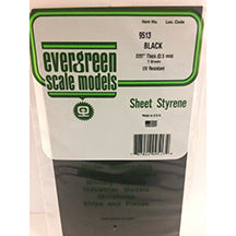 BLACK STYRENE SHEET 6&#39;&#39; X 12&#39;&#39; X .020&#39;&#39; PKG/3