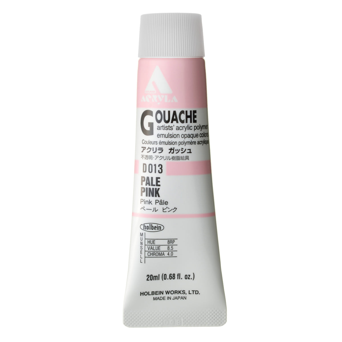 ACRYLA GOUACHE 20ML PALE PINK