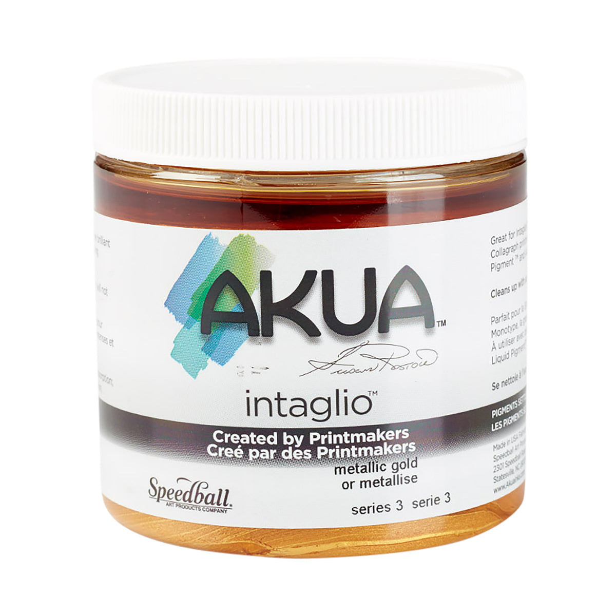 AKUA INTAGLIO INK BONE 8oz METALC GOLD