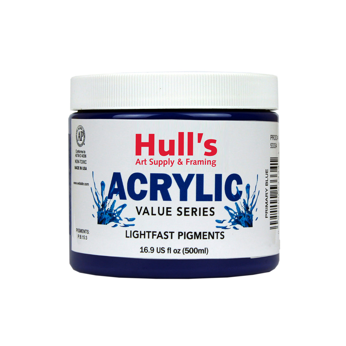 HULLS ACRYLIC 16oz JAR PRIMARY BLUE