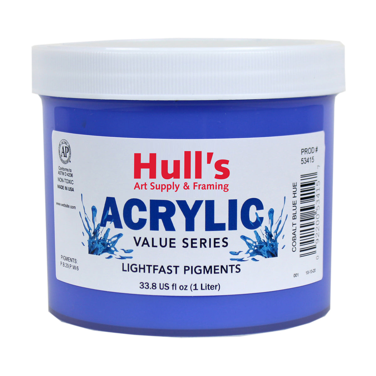 HULLS ACRYLIC 32oz JAR COBALT BLUE HUE