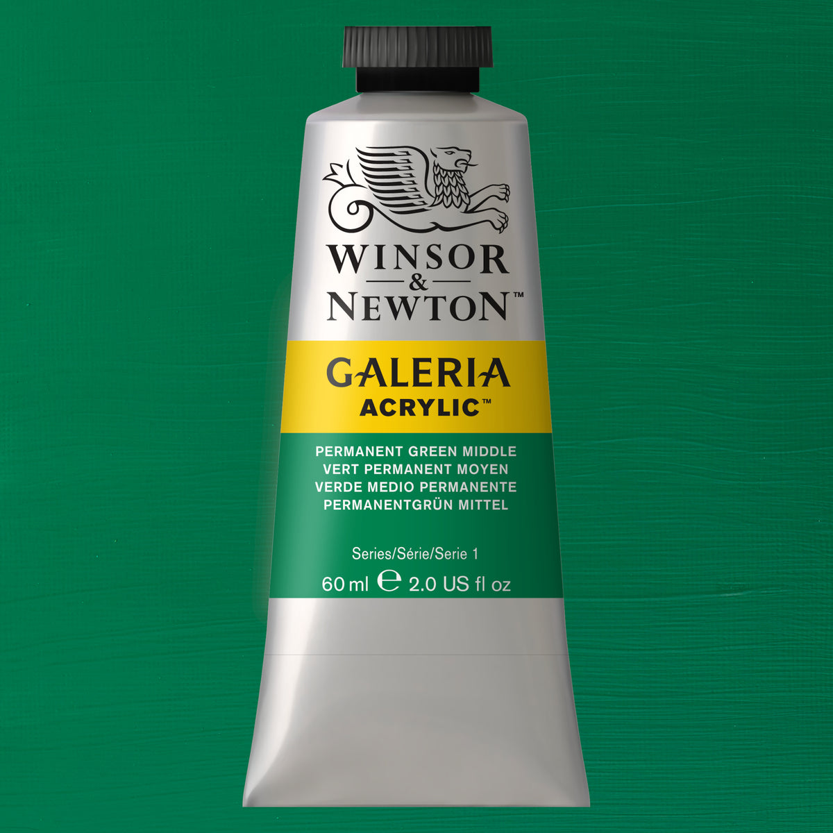 W&amp;N GALERIA ACRYLICS PERMANENT GREEN MIDDLE 60ml