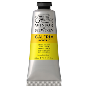 W&N GALERIA ACRYLICS LEMON YELLOW 60ml