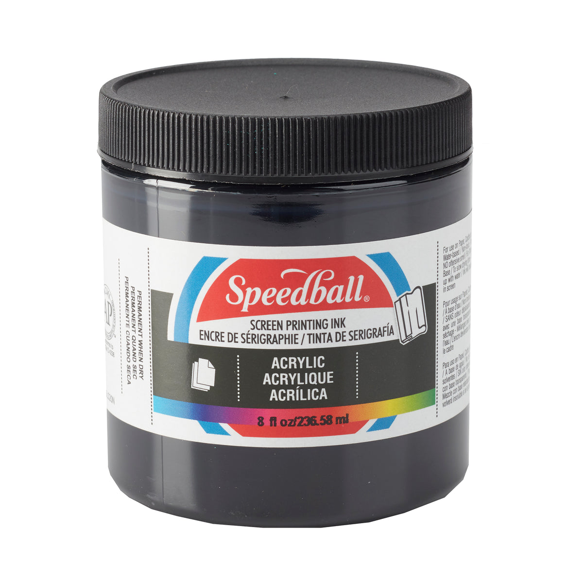 ACRYLIC SCREEN PRINTING INK 8oz BLACK