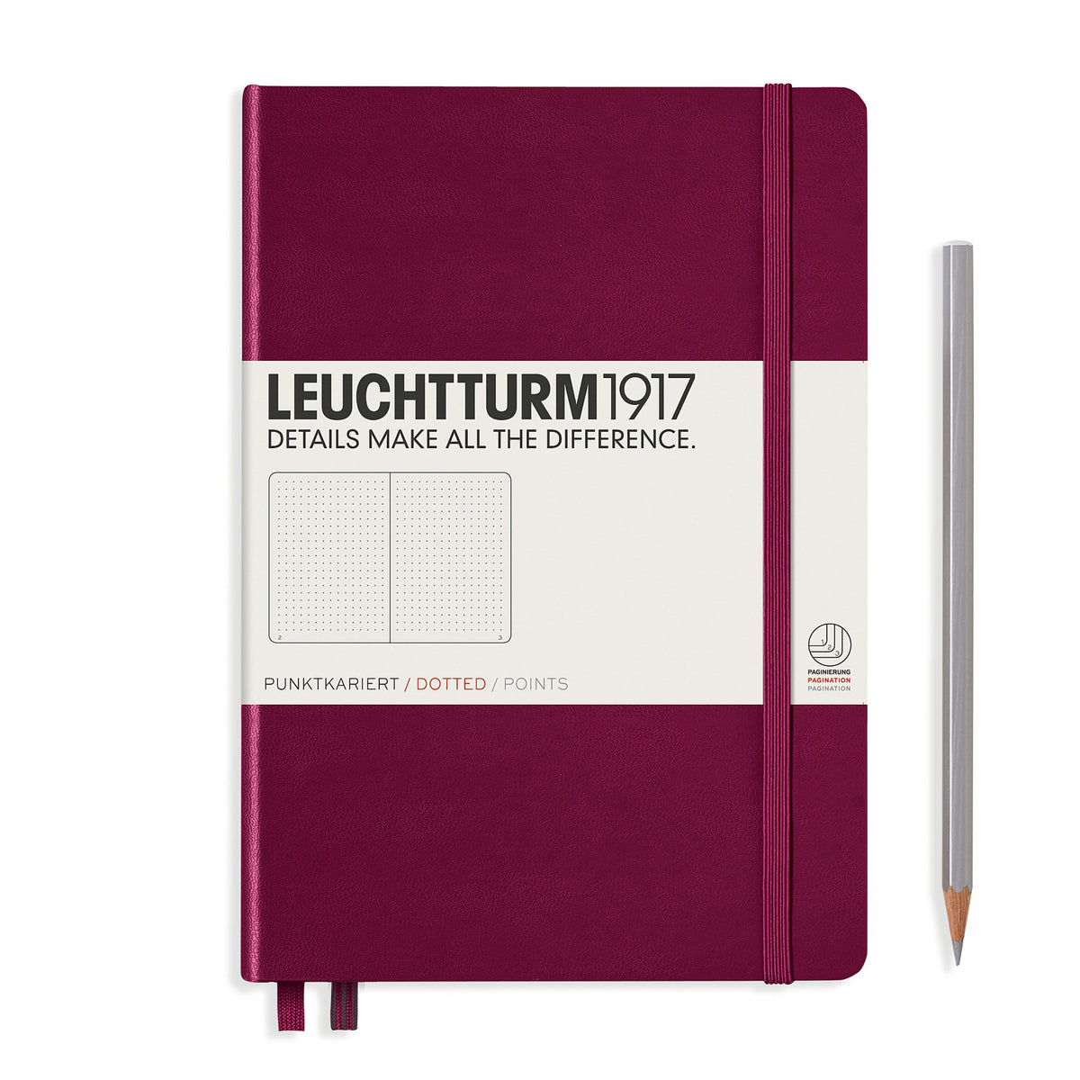 MEDIUM A5 NOTEBOOK DOTTED PORT RED