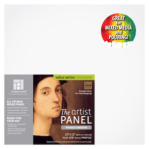 ARTIST PANEL PRIMED SMOOTH 3/8&#39;&#39; FLAT 12X12