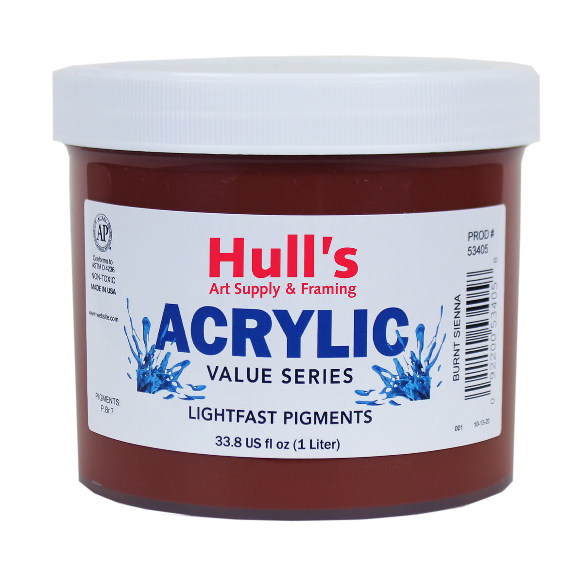 HULLS ACRYLIC 32oz JAR BURNT SIENNA