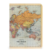 MINI NOTEBOOKS VINTAGE WORLD MAP SET/3