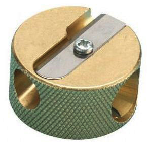 BRASS DOUBLE-HOLE PENCIL SHARPENER