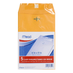 MEAD CLASP ENVELOPES 6X9 5PK
