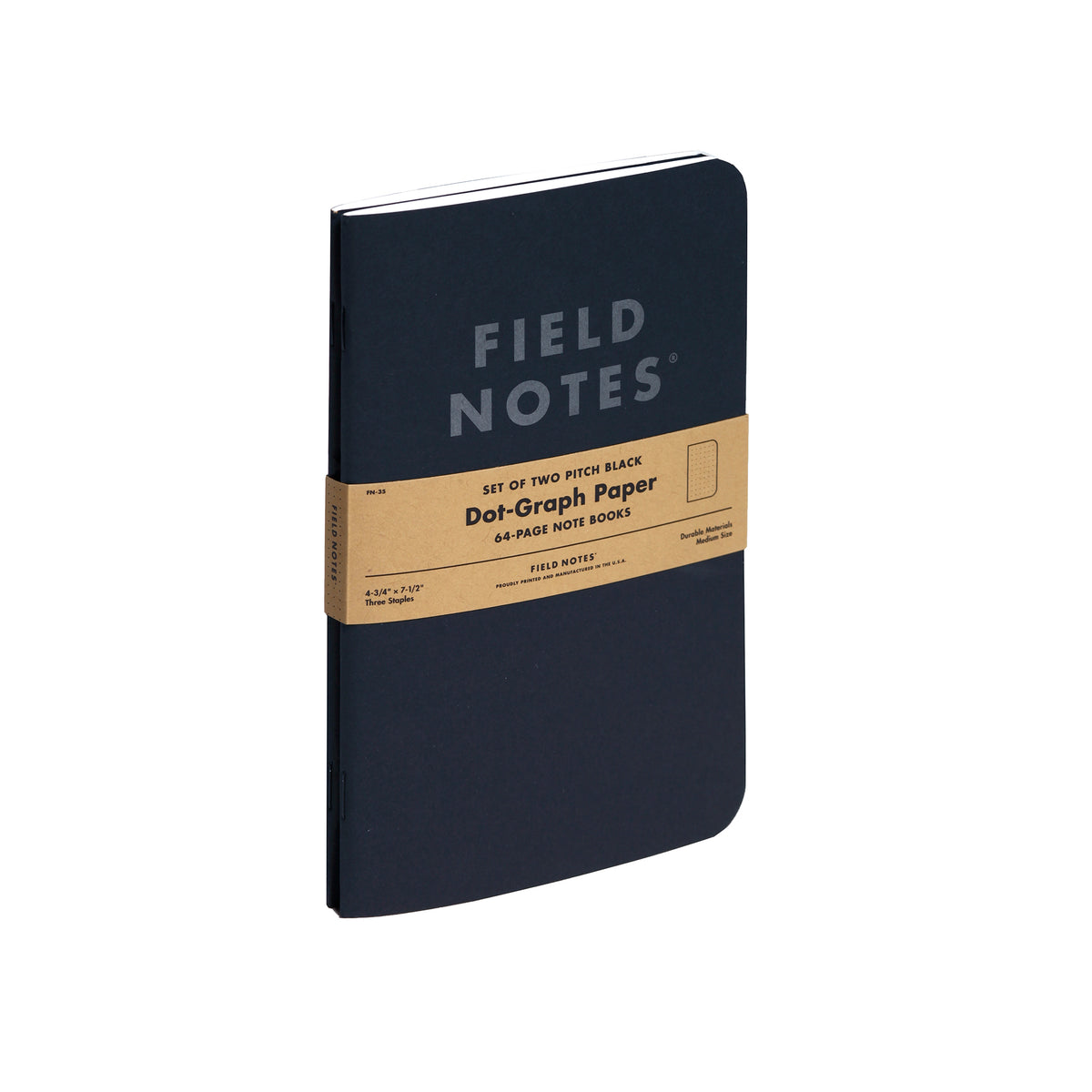 FN PITCH BLACK NOTEBOOK DOT 2PK