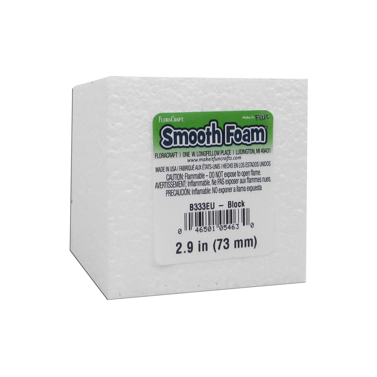 SMOOTH FOAM BLOCK WHITE 3&quot;x3&quot;x3&quot;