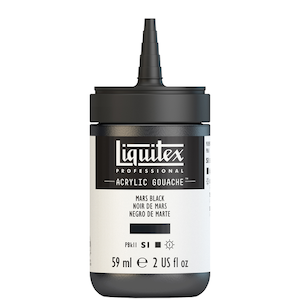 LIQUITEX ACRYLIC GOUACHE 59ml JAR MARS BLACK