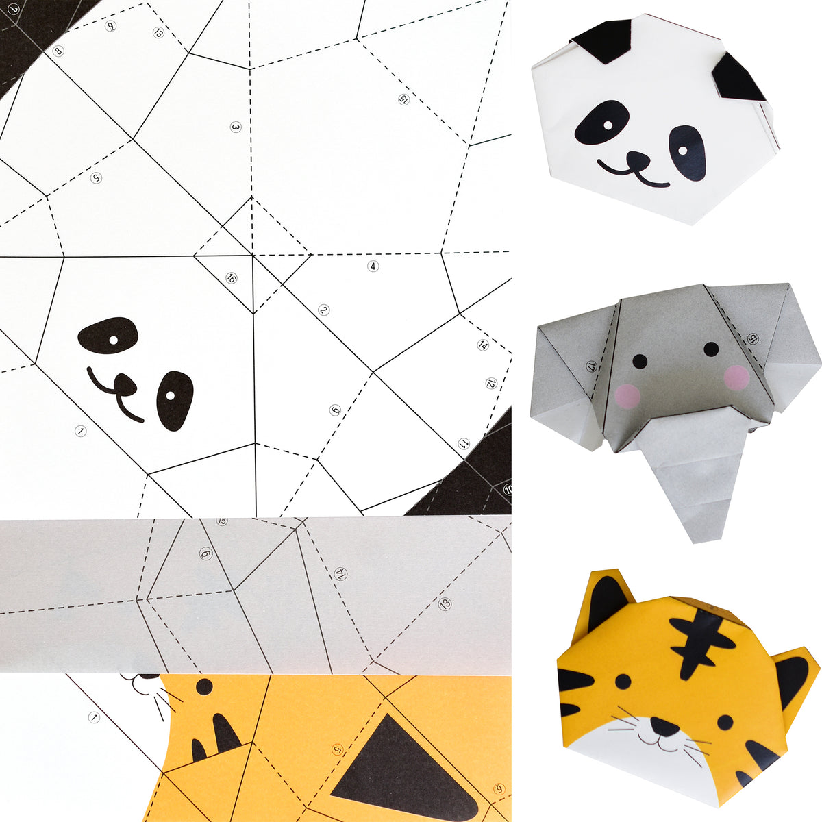 ORIGAMI ZOO FINGER PUPPETS 100-PACK 5 7/8&quot;