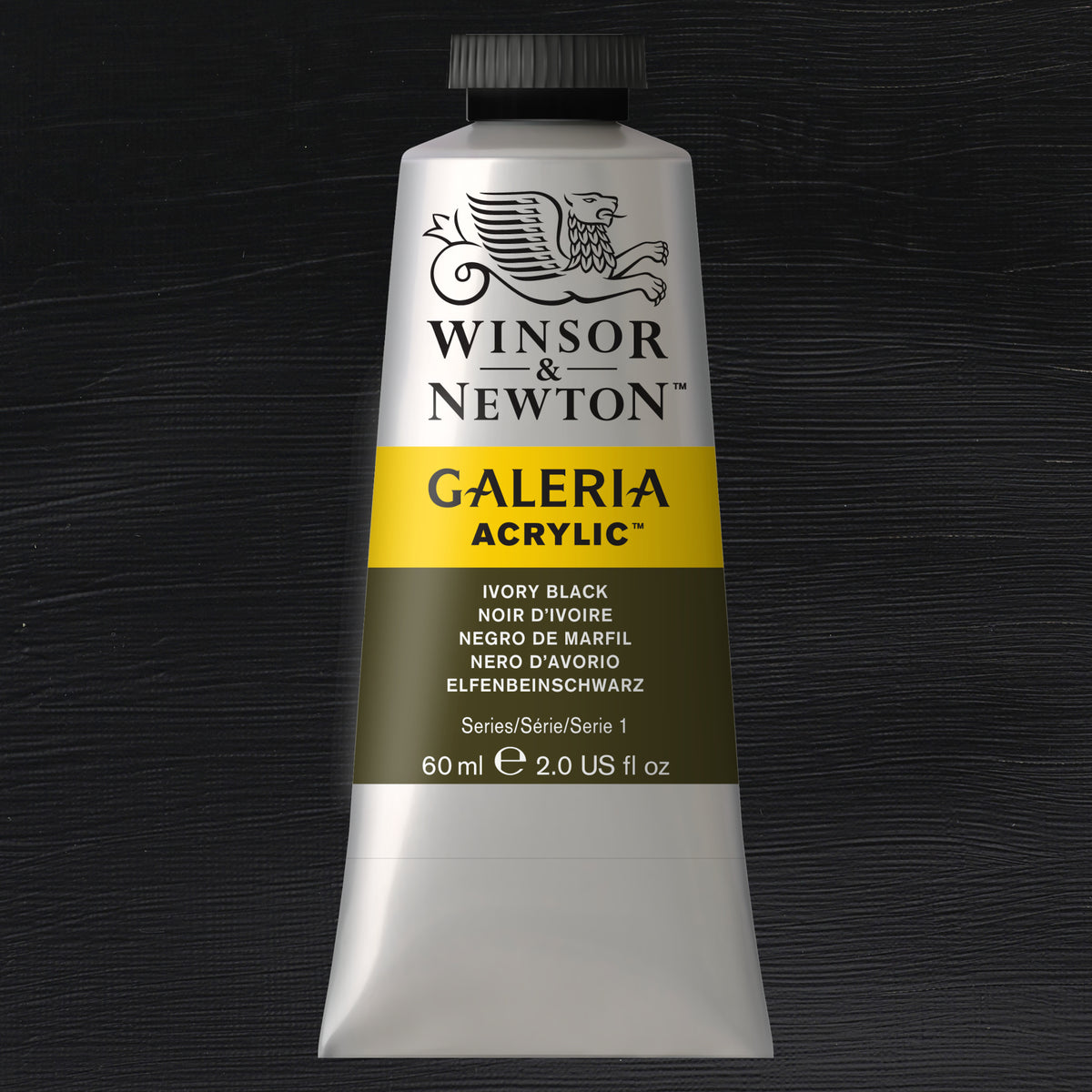 W&amp;N GALERIA ACRYLICS IVORY BLACK 60ml